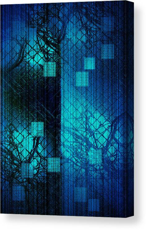 Abstract Fence And Vines Canvas Print featuring the photograph Fenced In #2 by Steve Godleski