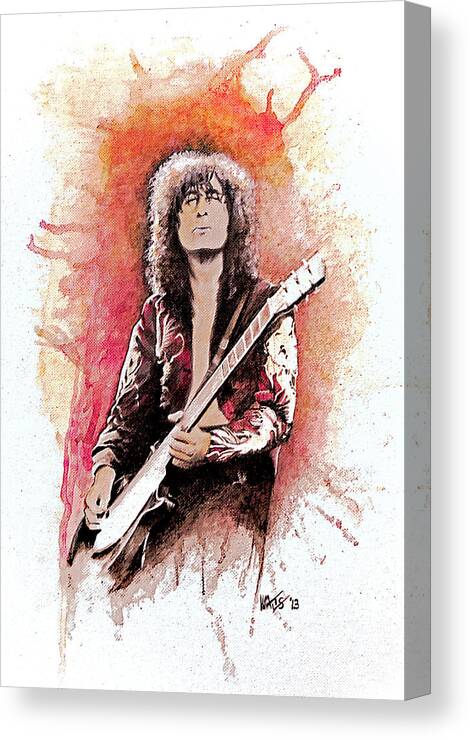 Jimmy Page Canvas Print featuring the painting Page Revisited by William Walts