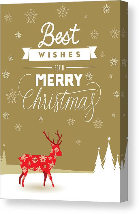 Christian Canvas Print featuring the digital art Red Deer Christmas by Kathryn McBride