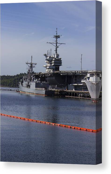 Navy Ship Canvas Print featuring the photograph Puget Sound Naval Shipyard wa8 #1 by Cathy Anderson