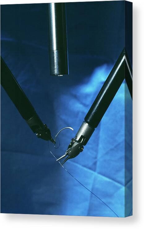 Da Vinci Canvas Print featuring the photograph Surgical Robot #2 by Pascal Goetgheluck/science Photo Library