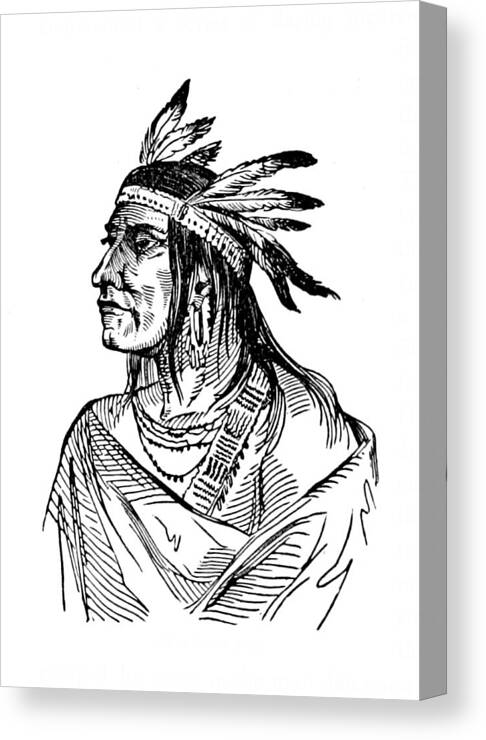 History Canvas Print featuring the photograph Tecumseh, Shawnee Indian Leader #2 by British Library