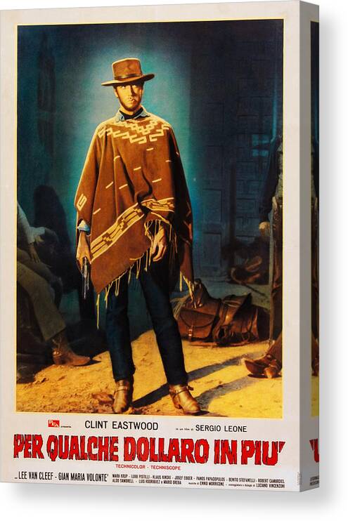 1960s Movies Canvas Print featuring the photograph For A Few Dollars More Aka Per Qualche #3 by Everett
