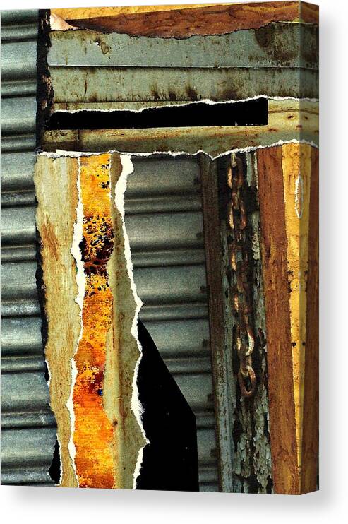 Abstract Canvas Print featuring the mixed media Hidden Gold by Barbara Bennett