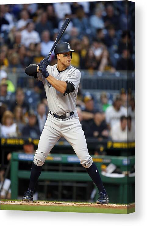People Canvas Print featuring the photograph New York Yankees v Pittsburgh Pirates by Justin K. Aller