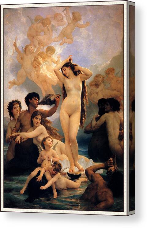 Bouguereau Canvas Print featuring the painting The Birth Of Venus #3 by Pam Neilands
