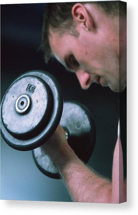 Round Shape Canvas Print featuring the photograph Weight Training #3 by Matthew Munro/science Photo Library