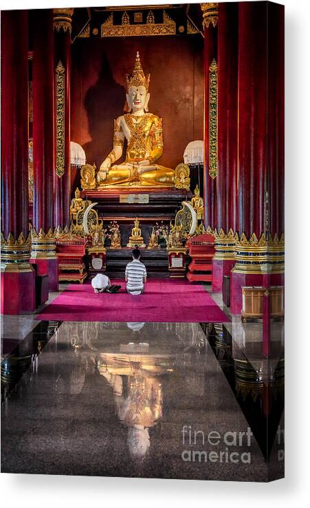 Buddha Canvas Print featuring the photograph Golden Buddha #1 by Adrian Evans