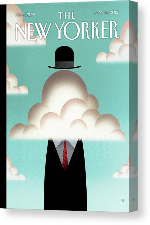 Clouds Canvas Print featuring the painting The Cloud by Bob Staake