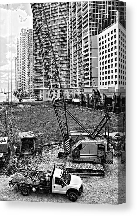 Architecture Canvas Print featuring the photograph Construction Site-2 by Rudy Umans