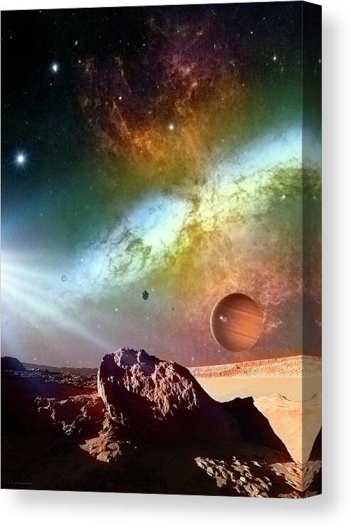 Nobody Canvas Print featuring the photograph Alien Planetary System #6 by Detlev Van Ravenswaay