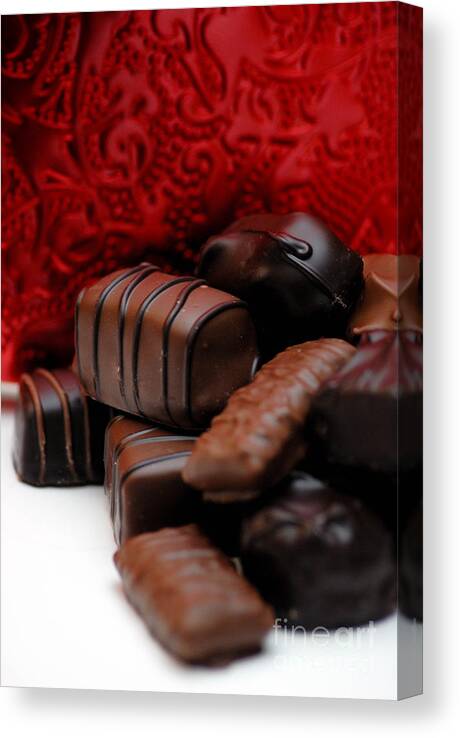 Be My Valentine Canvas Print featuring the photograph Chocolate Candies #9 by Amy Cicconi