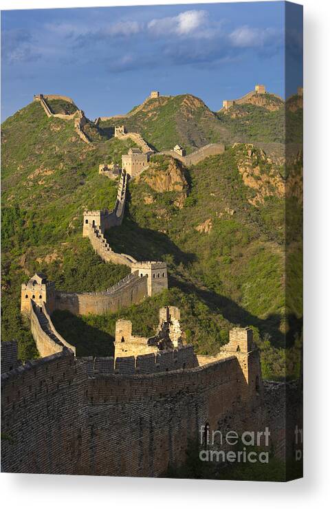 Great Wall Canvas Print featuring the photograph Great Wall Of China #9 by John Shaw
