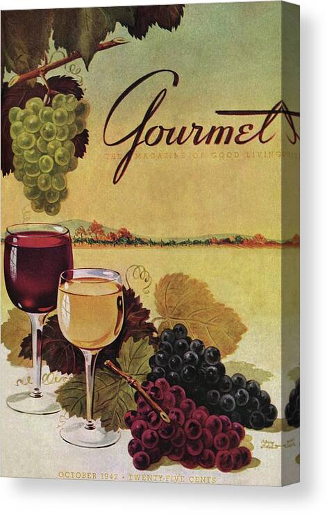 Exterior Canvas Print featuring the photograph A Gourmet Cover Of Wine by Henry Stahlhut