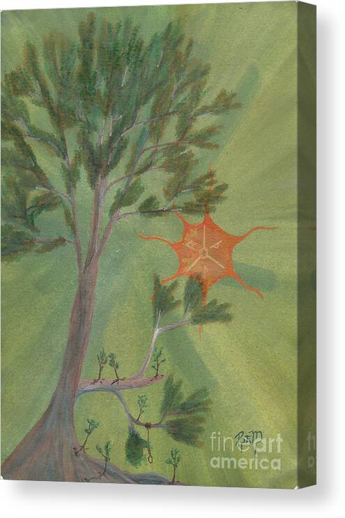 Watercolor Canvas Print featuring the painting A Great Tree Grows by Robert Meszaros