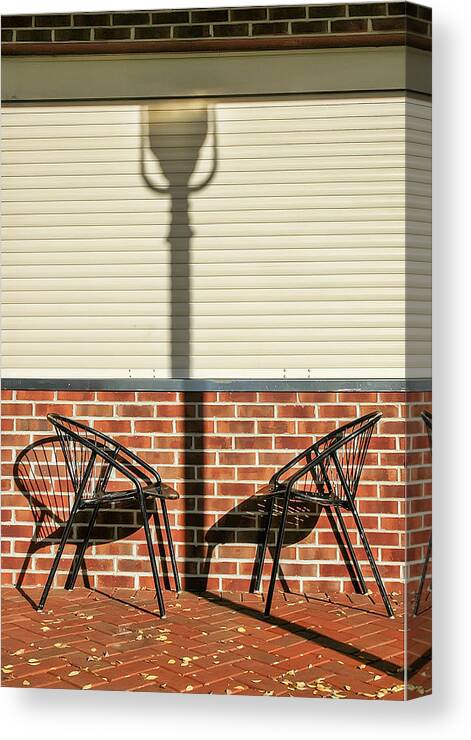 Riverside Gardens Park Canvas Print featuring the photograph A Place Where Shadows Meet by Gary Slawsky