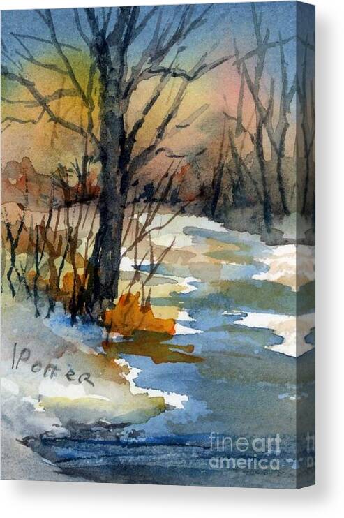 Art Trading Card Canvas Print featuring the painting A Warm Glow by Virginia Potter