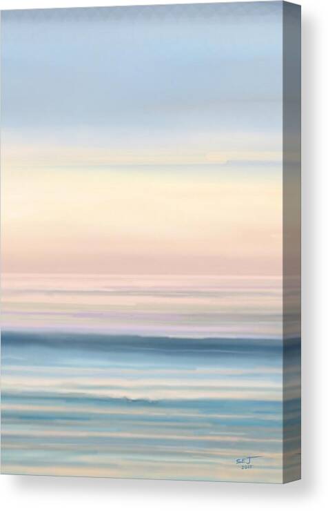 Abstract Canvas Print featuring the painting Abstract Pink Sunset Panel Two by Stephen Jorgensen
