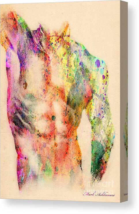 Male Nude Art Canvas Print featuring the digital art Abstractiv Body by Mark Ashkenazi
