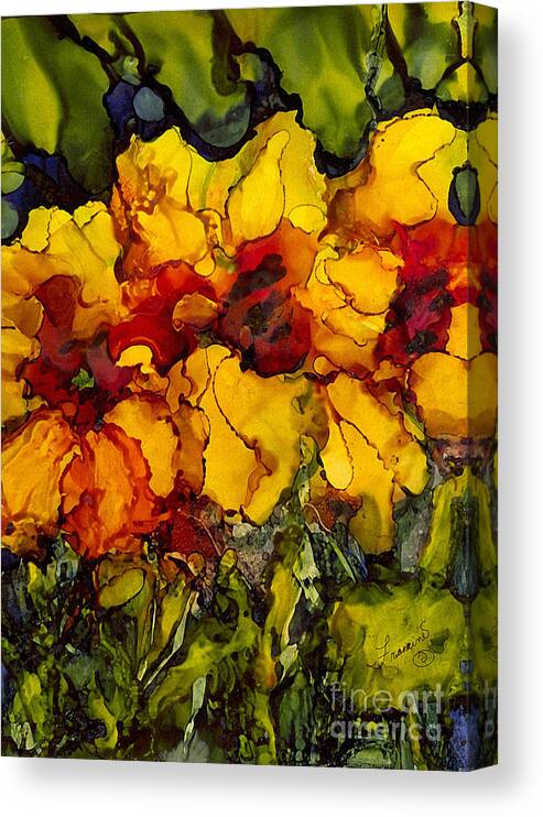 Alcohol Inks Canvas Print featuring the painting AI-6 Abundance by Francine Dufour Jones