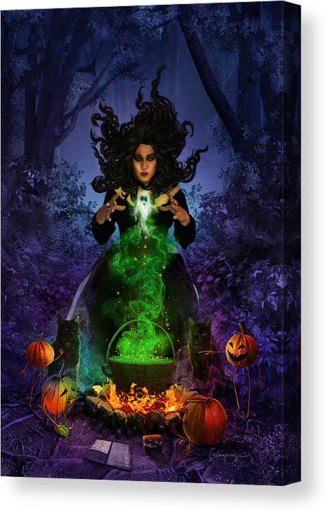Fantasy Canvas Print featuring the digital art All Hallows Eve by FireFlux Studios