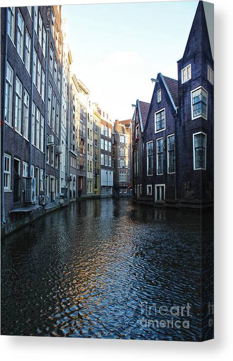 Amsterdam Canvas Print featuring the photograph Amsterdam Canal view - 01 by Gregory Dyer