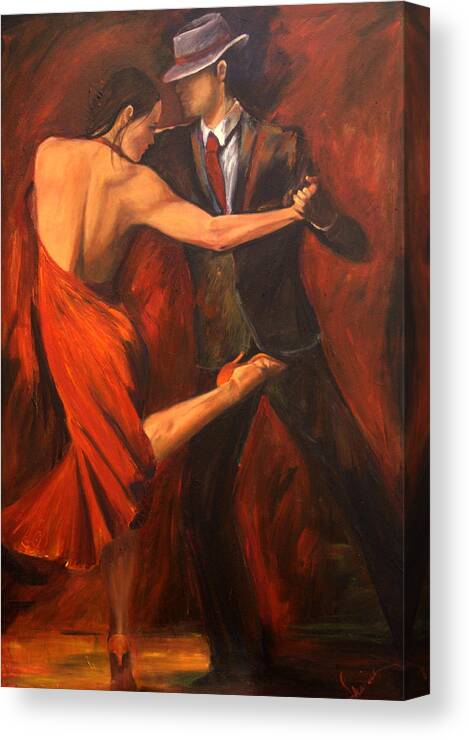 Tango Canvas Print featuring the painting Argentine Tango by Sheri Chakamian