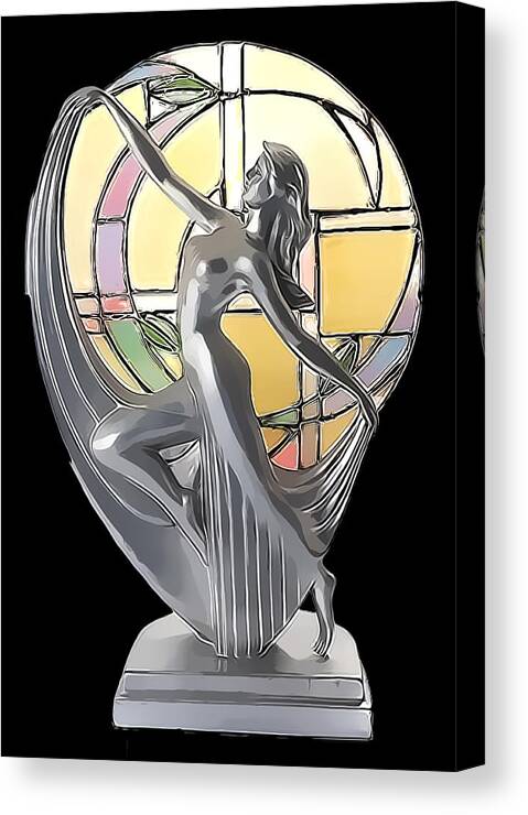Art Deco Lamp Canvas Print featuring the digital art Art Deco Lamp Artwork by Chuck Staley
