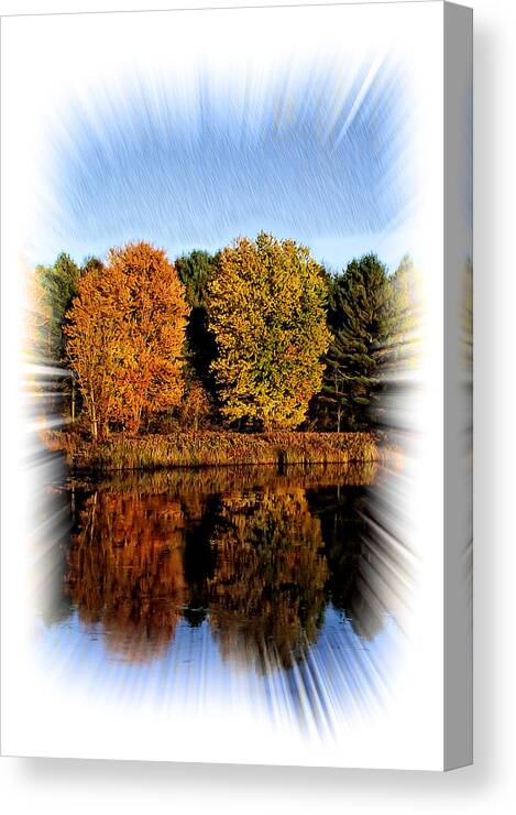 Water Canvas Print featuring the photograph Autumn Reflections by Constantine Gregory