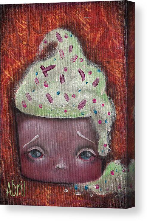 Cupcake Canvas Print featuring the painting Baby Cakes II by Abril Andrade