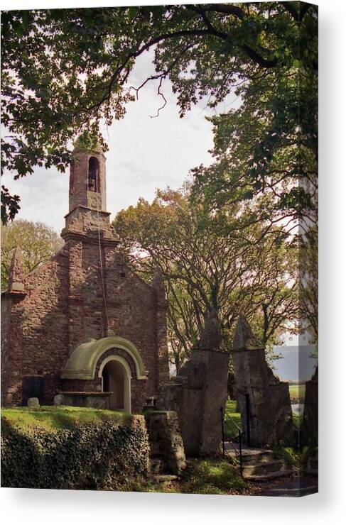 Ballaugh Canvas Print featuring the photograph Ballaugh Old Church Isle of Man by Nigel Radcliffe