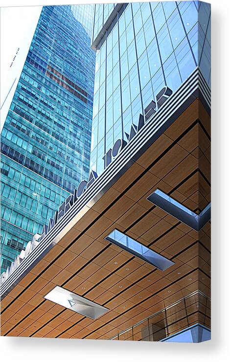 Bank Of America Tower Canvas Print featuring the photograph Bank of America Tower by Valentino Visentini