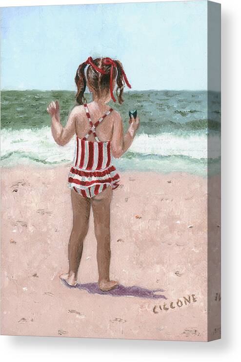 Ocean Canvas Print featuring the painting Beach Buns by Jill Ciccone Pike
