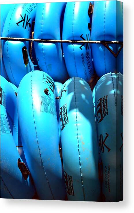 Tubes Canvas Print featuring the photograph Blue Tube by Cathy Shiflett