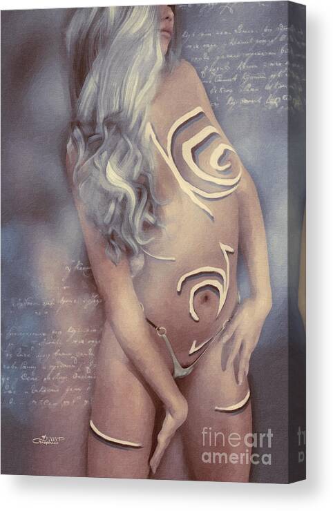 3d Canvas Print featuring the digital art Body and Soul by Jutta Maria Pusl