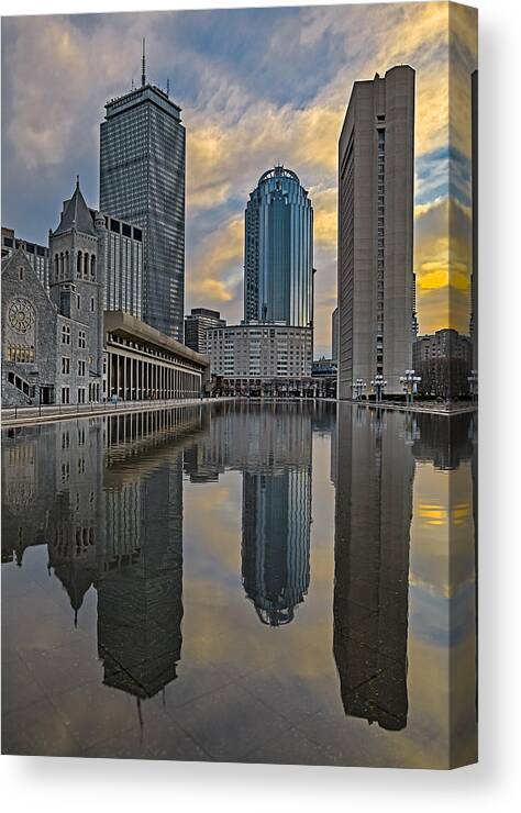 Boston Canvas Print featuring the photograph Boston Reflections by Susan Candelario