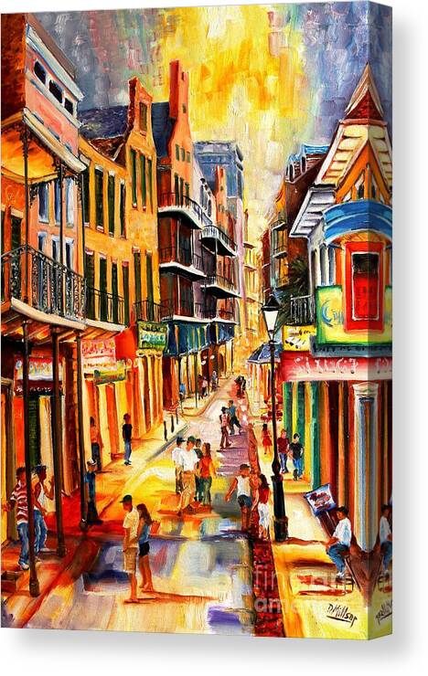 New Orleans Canvas Print featuring the painting Bourbon Street Mood by Diane Millsap