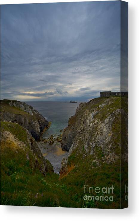 Outdoors Canvas Print featuring the photograph Bretagne Cliffs by Jaroslaw Blaminsky