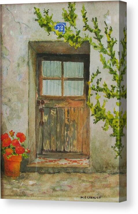 Door Canvas Print featuring the painting Brittany Door by Mary Ellen Mueller Legault