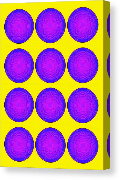Circles Canvas Print featuring the painting Bubbles Sunny Purple Blue Warhol by Robert R by Robert R Splashy Art Abstract Paintings