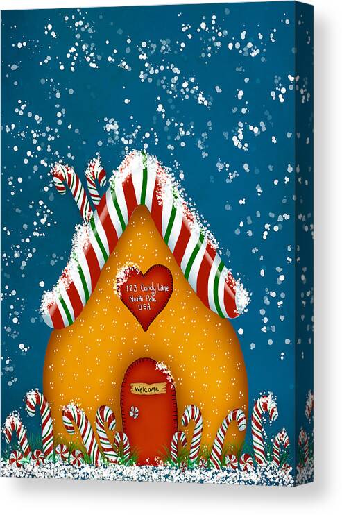 Gingerbread Canvas Print featuring the digital art Candy Lane by Brenda Bryant