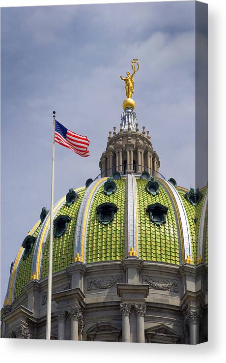 Harrisburg Canvas Print featuring the photograph Capital Dome by Paul W Faust - Impressions of Light
