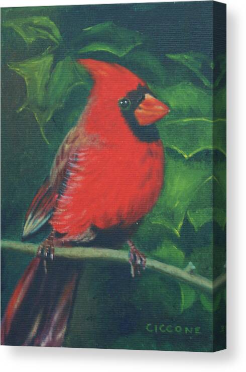 Bird Canvas Print featuring the painting Cardinal by Jill Ciccone Pike