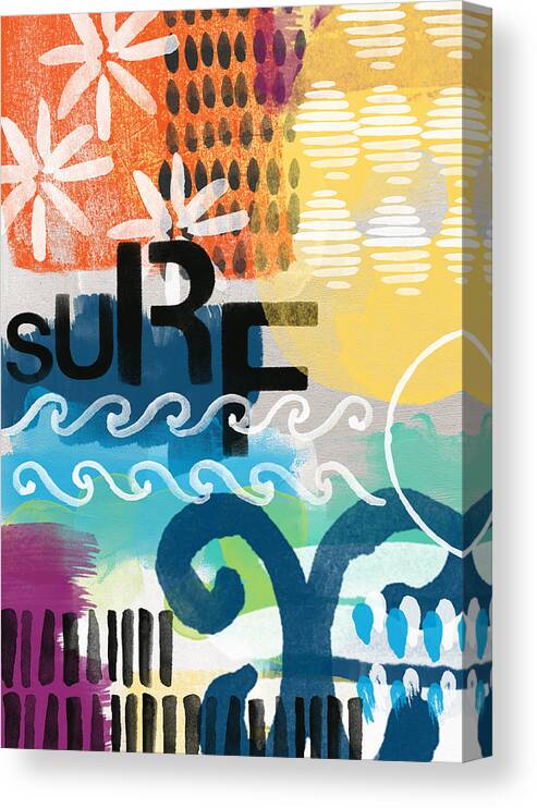 Surf Canvas Print featuring the painting Carousel #7 SURF - contemporary abstract art by Linda Woods