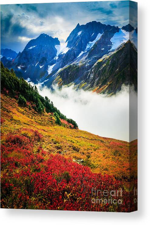 America Canvas Print featuring the photograph Cascade Pass Peaks by Inge Johnsson