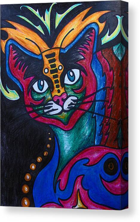 Cat Canvas Print featuring the drawing Cat 2 by Carol Tsiatsios
