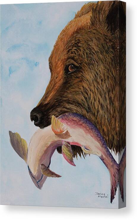Animal Canvas Print featuring the painting Catch Of The Day by Darice Machel McGuire