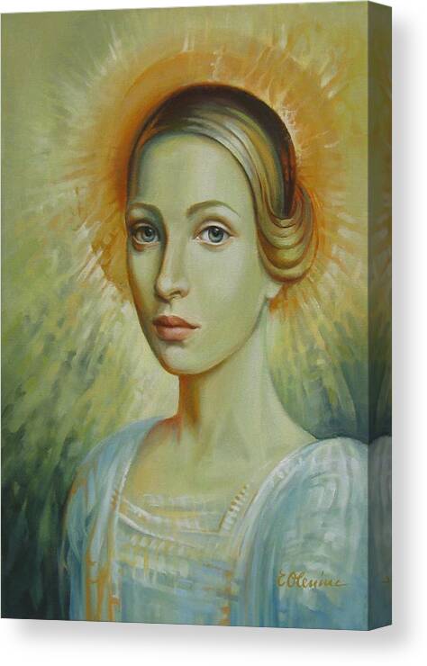 Portrait Canvas Print featuring the painting Celestial by Elena Oleniuc