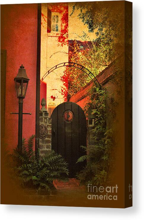 Garden Canvas Print featuring the photograph Charleston Garden Entrance by Kathy Baccari