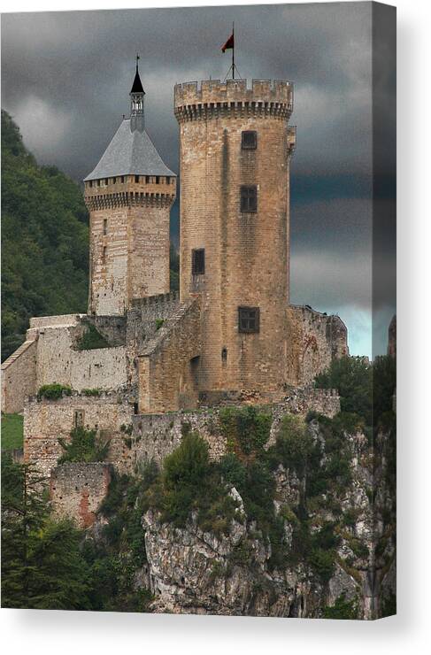 Chateau Canvas Print featuring the photograph Chateau Tower Colour by John Topman